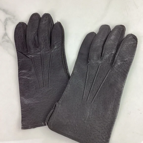 Vtg Cranbrook Leather Gloves Men's XL Dark Brown, Non-Lined - Picture 3 of 7